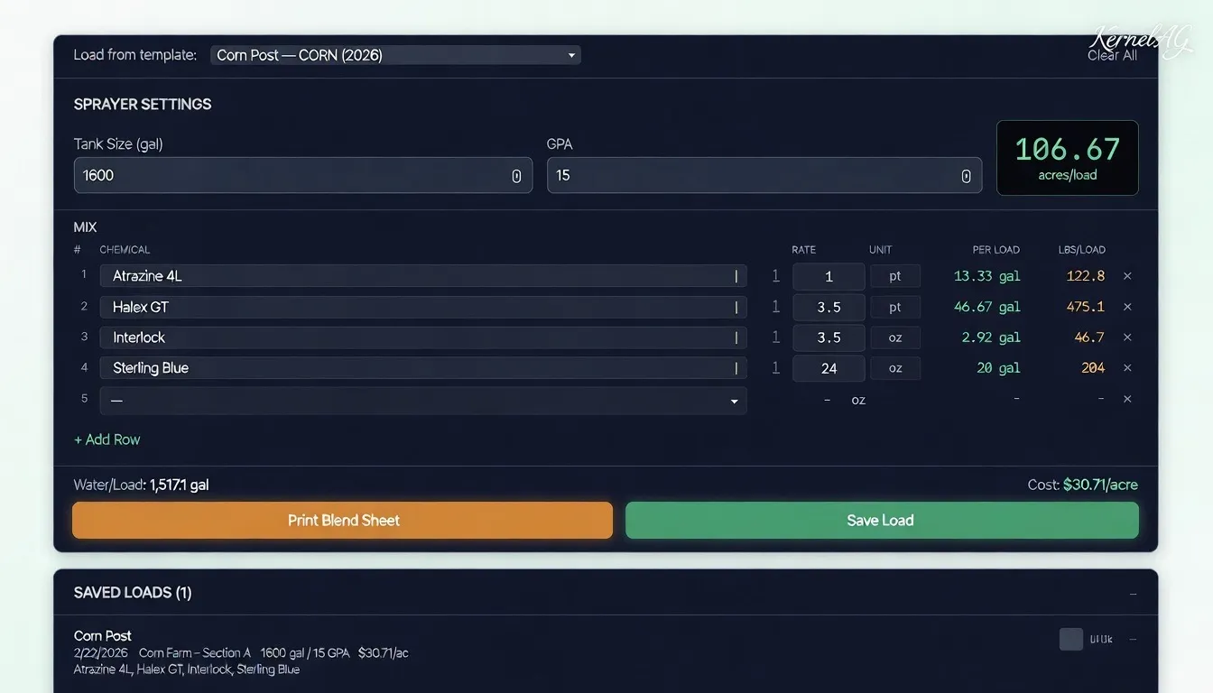 Spray Mixing Calculator screenshot